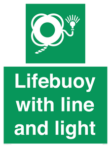 Lifebuoy with line and light